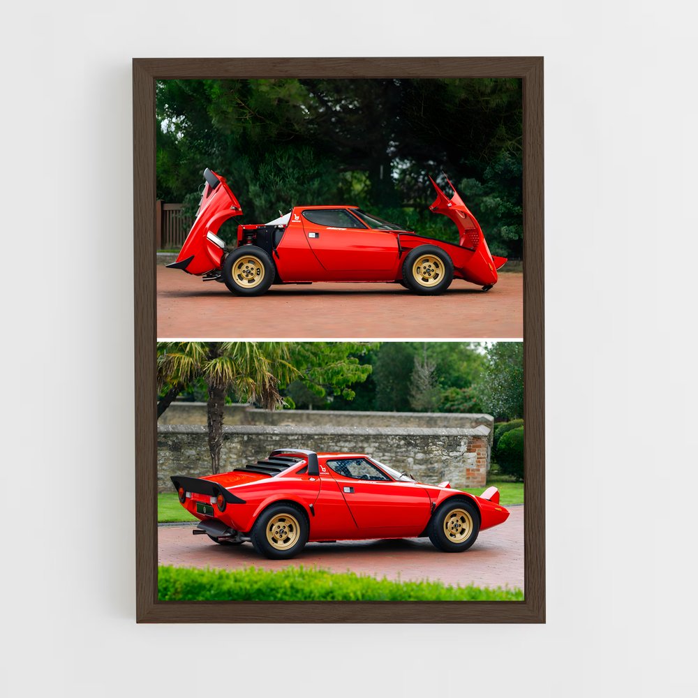 Poster Stratos Rouge – affiche Lancia (vue 5)